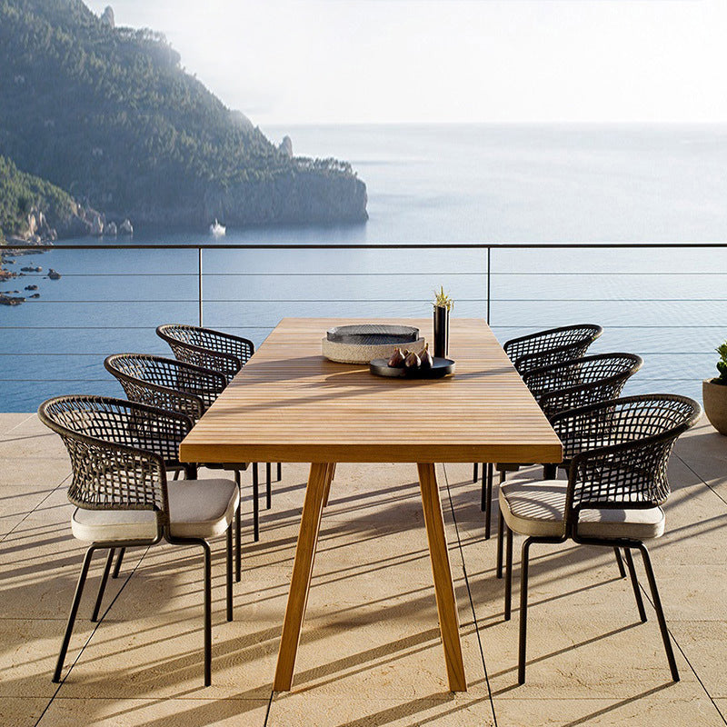 Bohemian Style Wood Dining Table Set 1/4/7/10 Pieces Dining Table Set for Outdoor