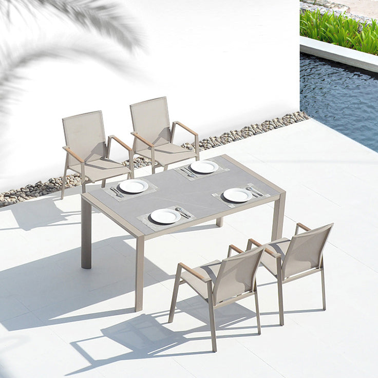 Bohemian 1/4/5/7 Pieces Dining Set Stone Dining Table Set for Outdoor