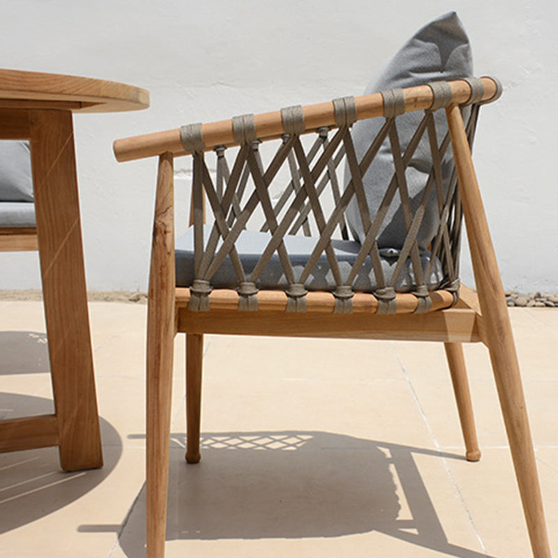 Bohemian Style Dining Set 1/4/5 Pieces Wood Dining Table Set for Patio