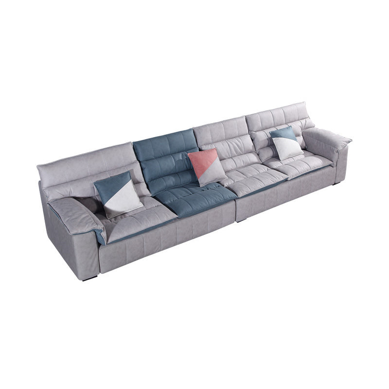 Scandinavian Gray 3/4-seat Sectional Pillow Top Arm Sectional Sofa