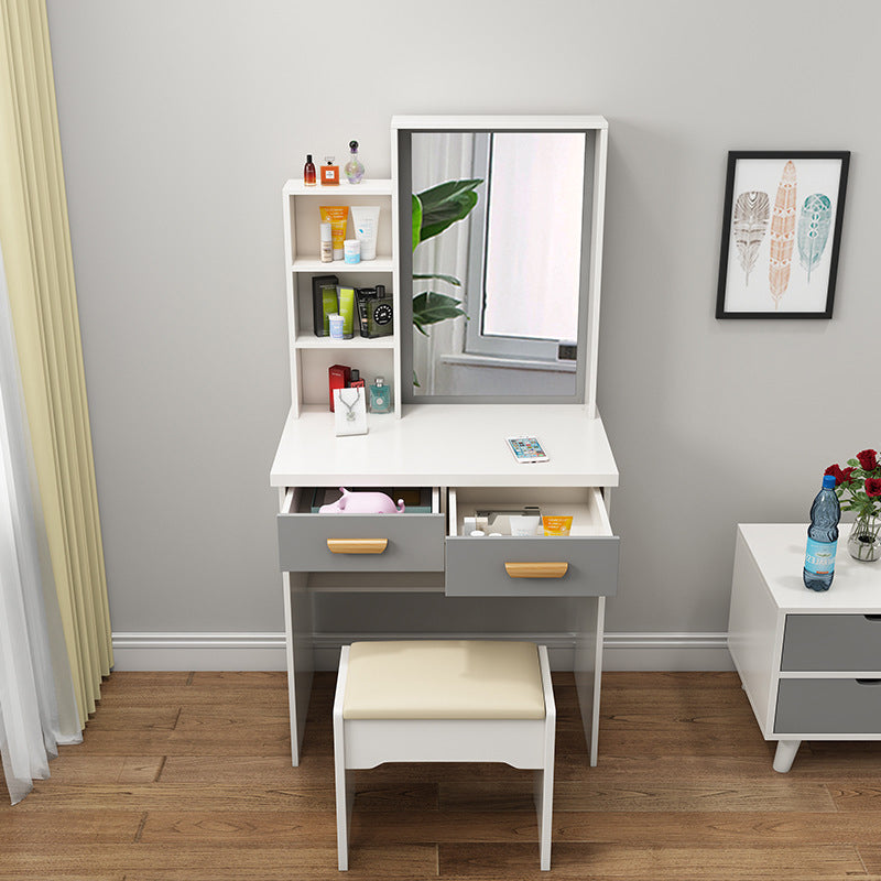 Wooden Vanity Table with 1 Storage Drawer Makeup Table with Mirror