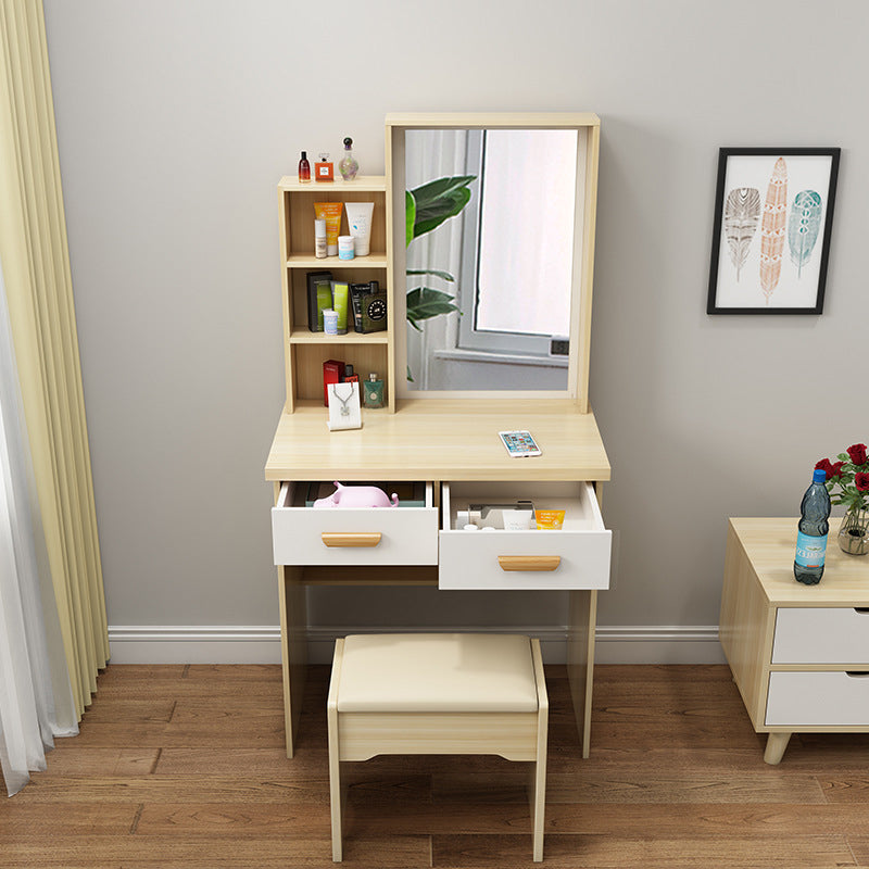 Wooden Vanity Table with 1 Storage Drawer Makeup Table with Mirror