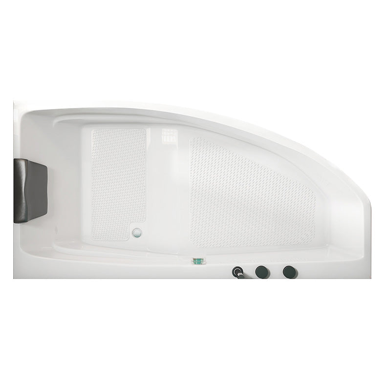 Modern Corner White Bathtub Back to Wall with Drain Bath Tub