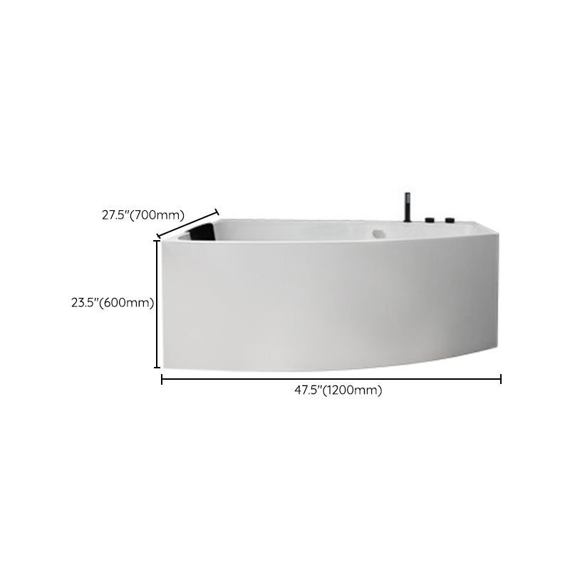 Modern Corner White Bathtub Back to Wall with Drain Bath Tub