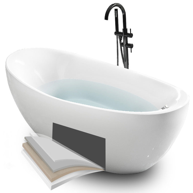 Bathroom Modern Single Slipper Bathtub Stand Alone Acrylic Bath Tub