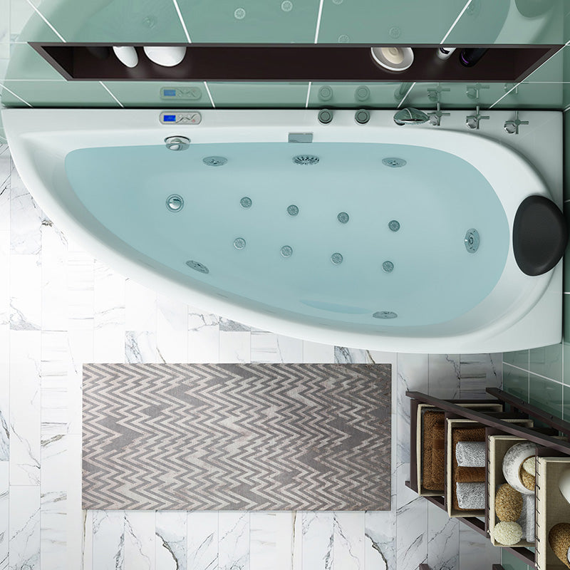Free Form Bathroom Soaking Bathtub Back to Wall with Drain Tub