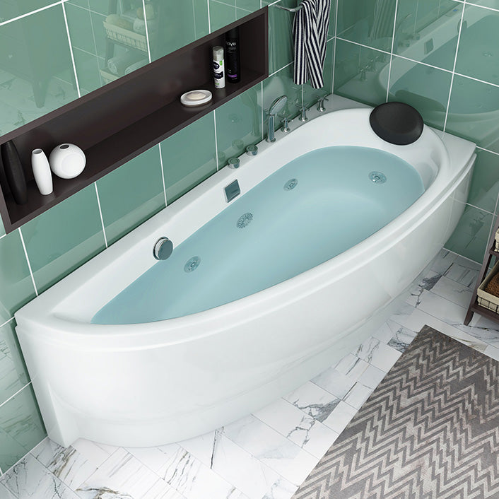 Free Form Bathroom Soaking Bathtub Back to Wall with Drain Tub