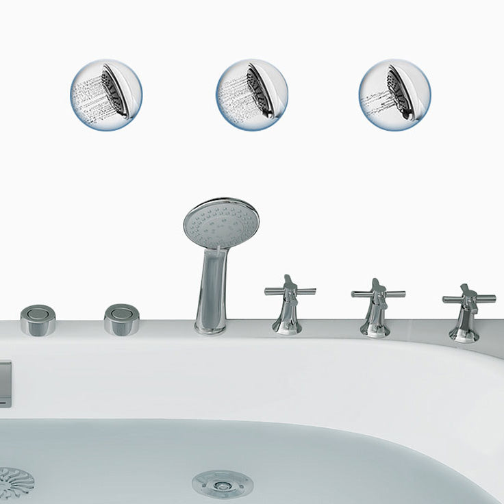 Free Form Bathroom Soaking Bathtub Back to Wall with Drain Tub
