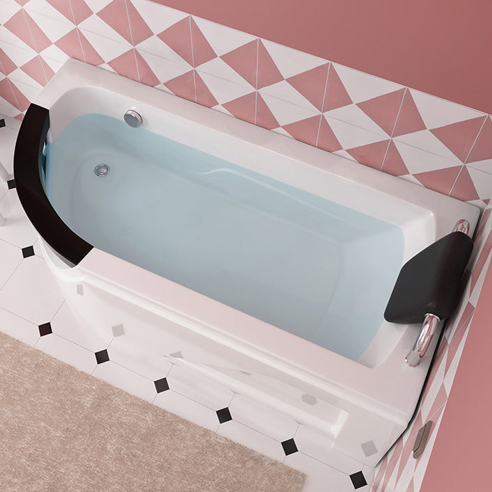 Left-Hand Drain Bathroom Tub Modern Free Form Back to Wall Bathtub