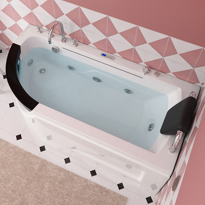 Left-Hand Drain Bathroom Tub Modern Free Form Back to Wall Bathtub