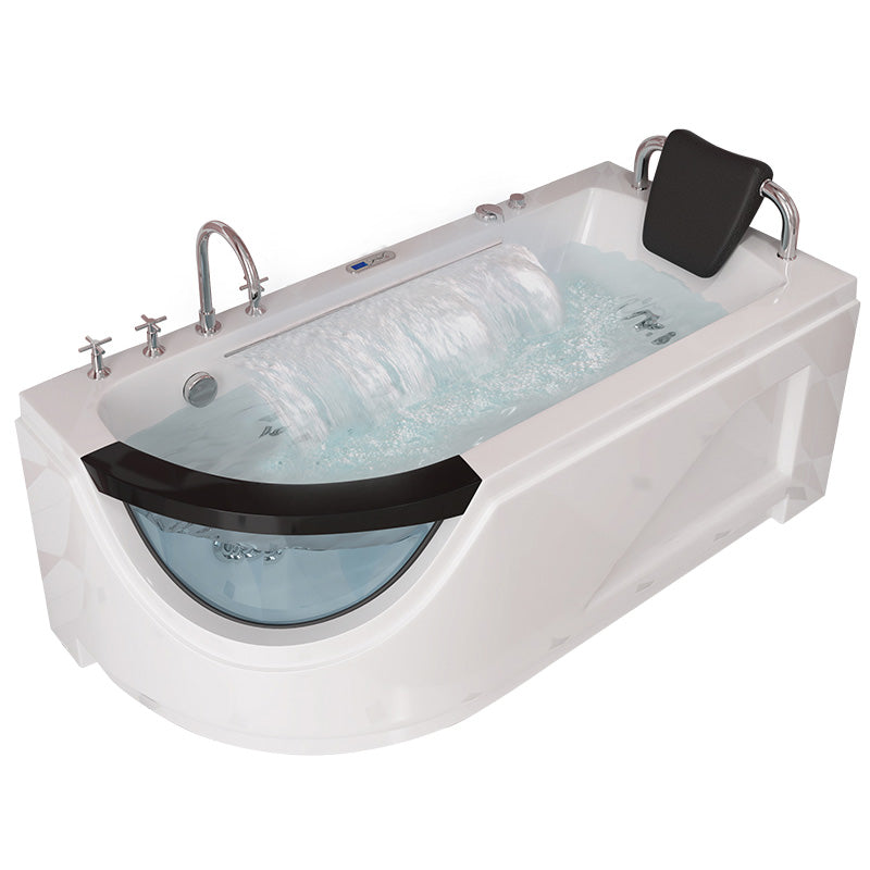 Left-Hand Drain Bathroom Tub Modern Free Form Back to Wall Bathtub