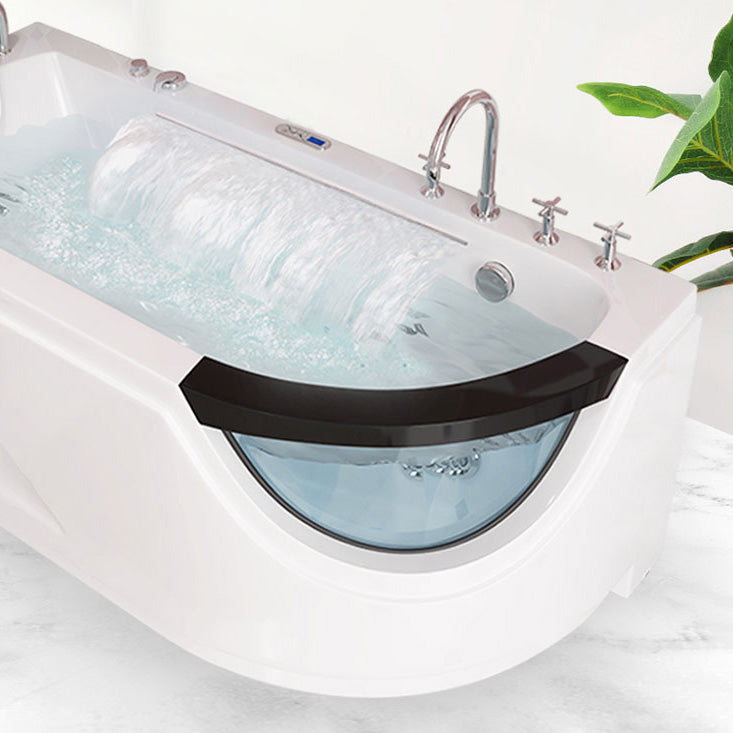 Left-Hand Drain Bathroom Tub Modern Free Form Back to Wall Bathtub