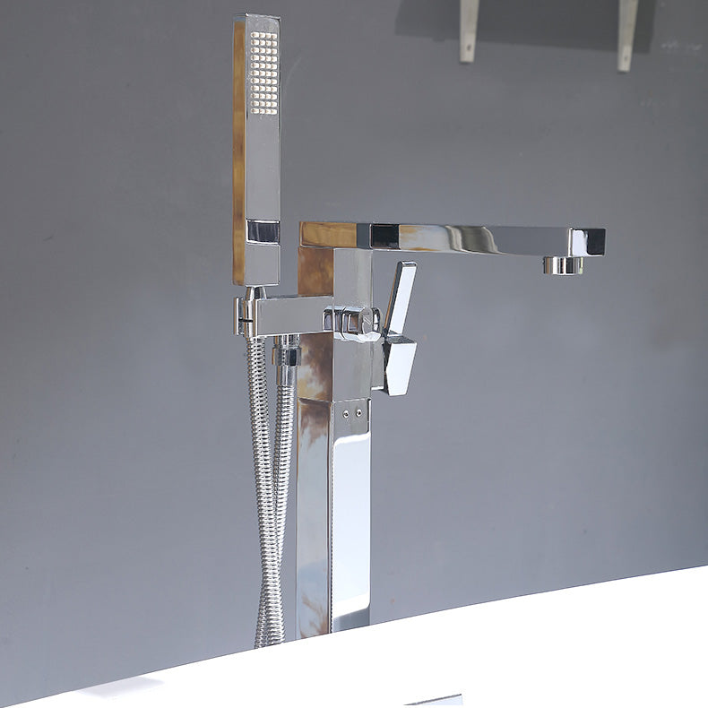 Freestanding Soaking Bathtub White Center Drain Acrylic Bath Tub