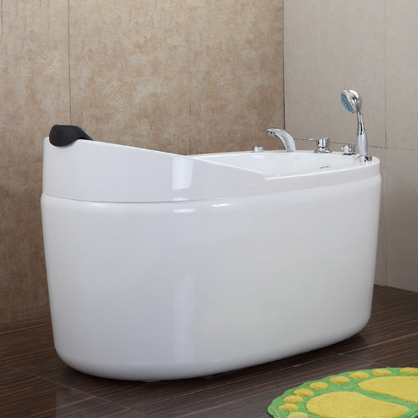 Stand Alone Acrylic Bathtub Modern Oval Left-Hand Drain Bath Tub