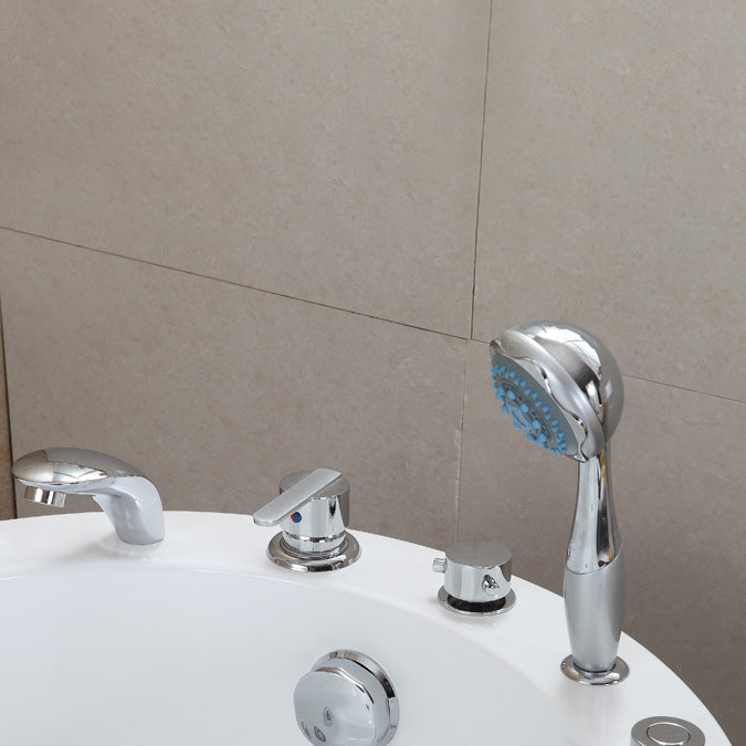 Stand Alone Acrylic Bathtub Modern Oval Left-Hand Drain Bath Tub