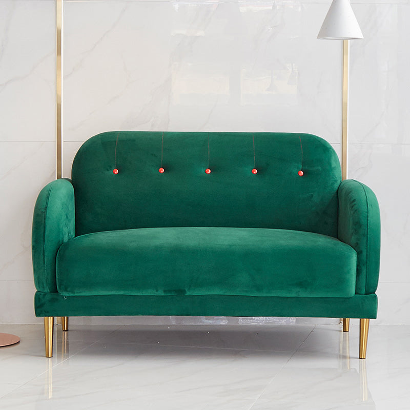 Contemporary 34.25" H Solid Color Velvet Square Arm Sofa for Living Room
