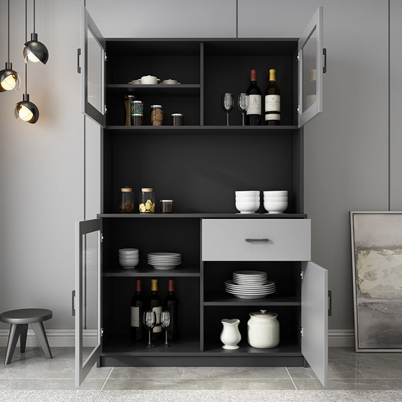 Contemporary Dining Hutch Faux Wood Hutch Buffet for Dining Room