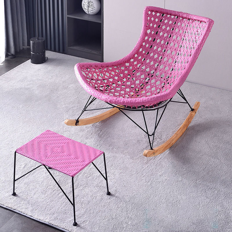 Contemporary Rattan Rocker Chair Water Resistant Rocking Chair for Living Room