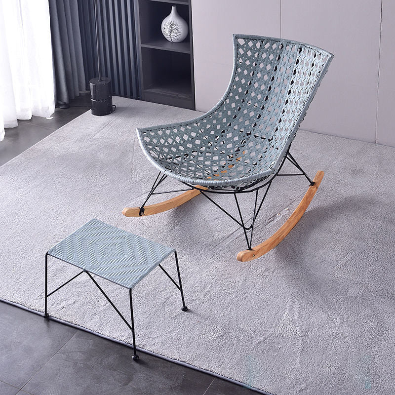 Contemporary Rattan Rocker Chair Water Resistant Rocking Chair for Living Room