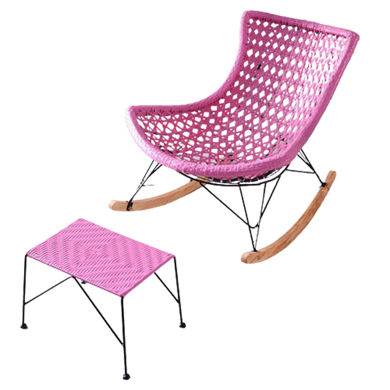 Contemporary Rattan Rocker Chair Water Resistant Rocking Chair for Living Room