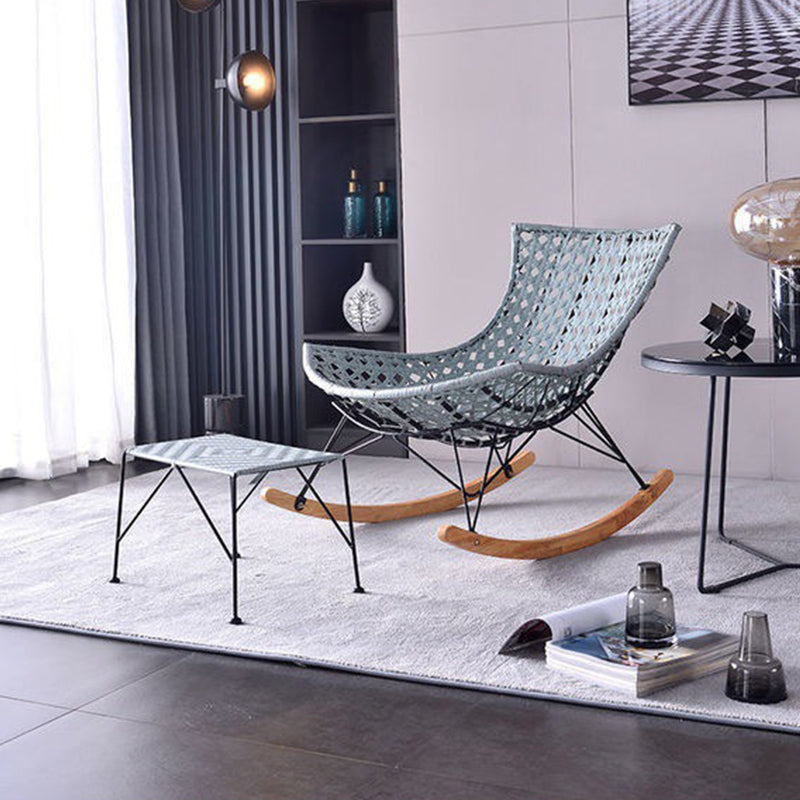 Contemporary Rattan Rocker Chair Water Resistant Rocking Chair for Living Room