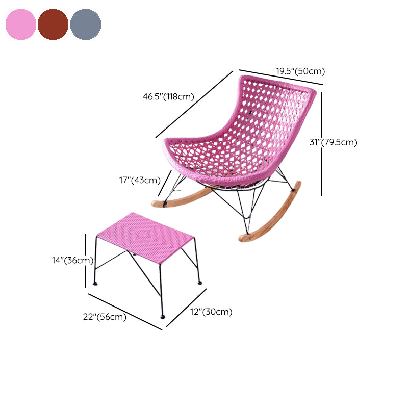 Contemporary Rattan Rocker Chair Water Resistant Rocking Chair for Living Room