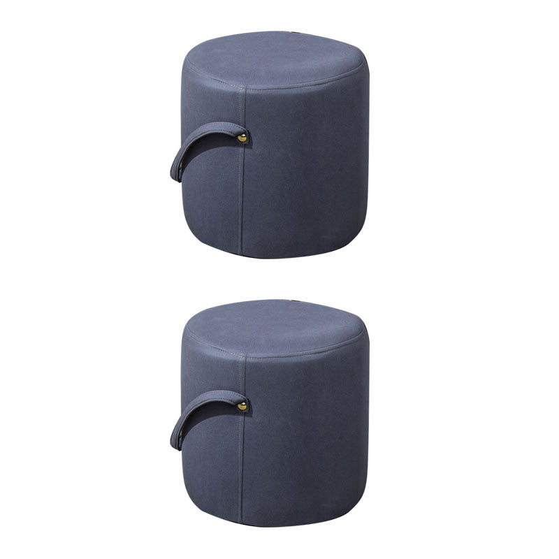 Modern Orange Pouf Round Scratch Resistant Pouf for Living Room