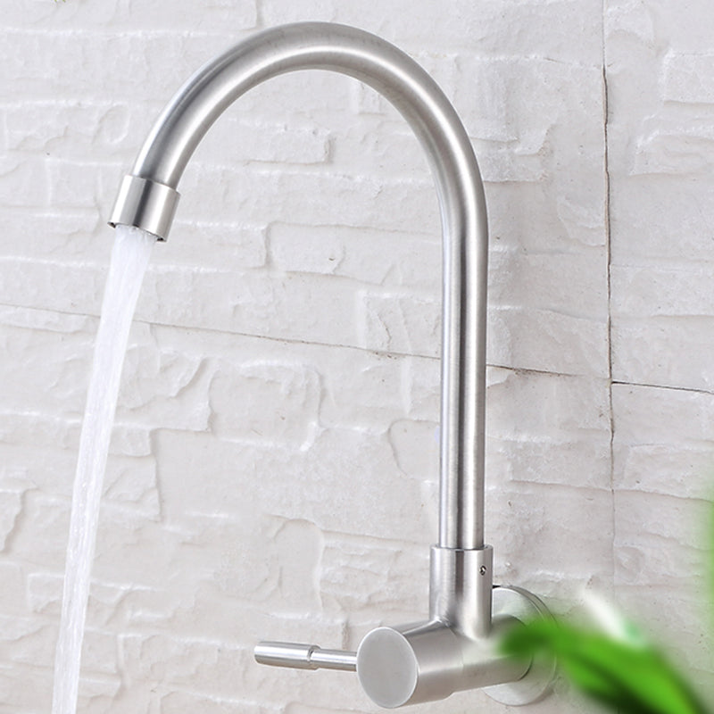 Contemporary Single Handle Bar Faucet Pull-down Wall-mounted Faucet in Chrome