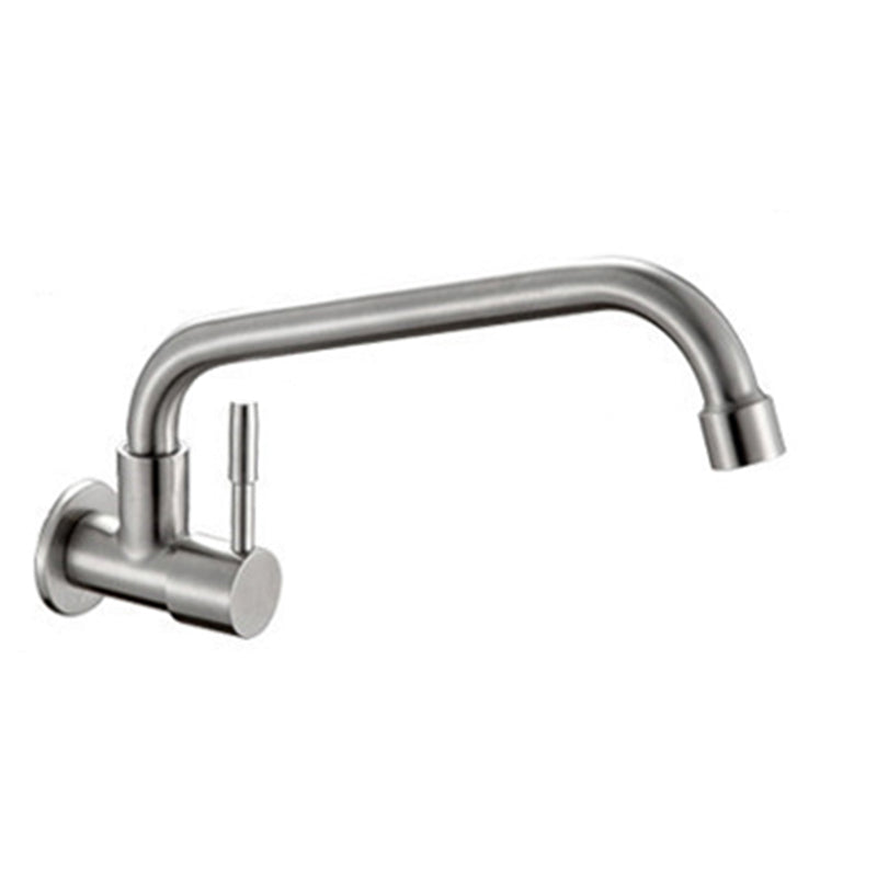 Contemporary Single Handle Bar Faucet Pull-down Wall-mounted Faucet in Chrome