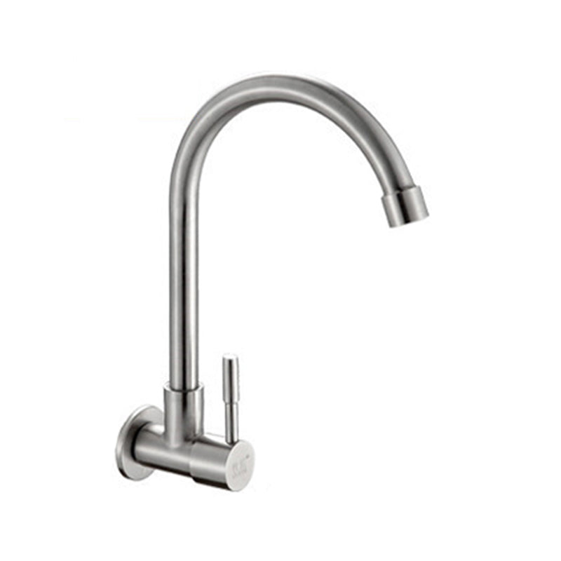Contemporary Single Handle Bar Faucet Pull-down Wall-mounted Faucet in Chrome