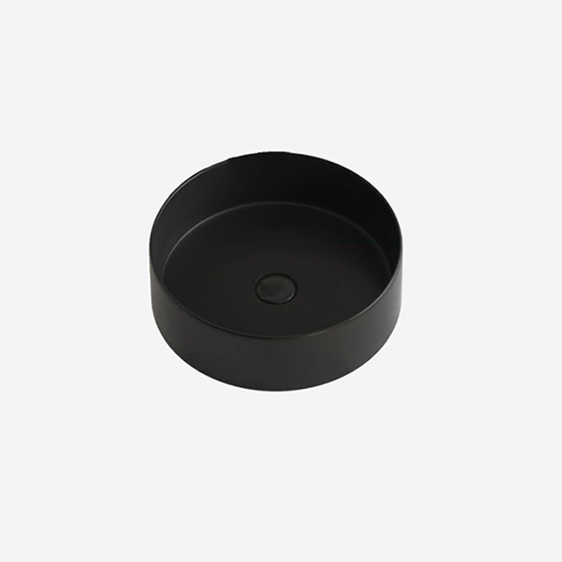 Modern Bathroom Sink Porcelain Pop-Up Drain Round Vessel Lavatory Sink