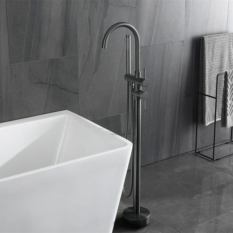 Modern Free Standing Tub Filler Faucet Copper Freestanding Tub Filler Trim