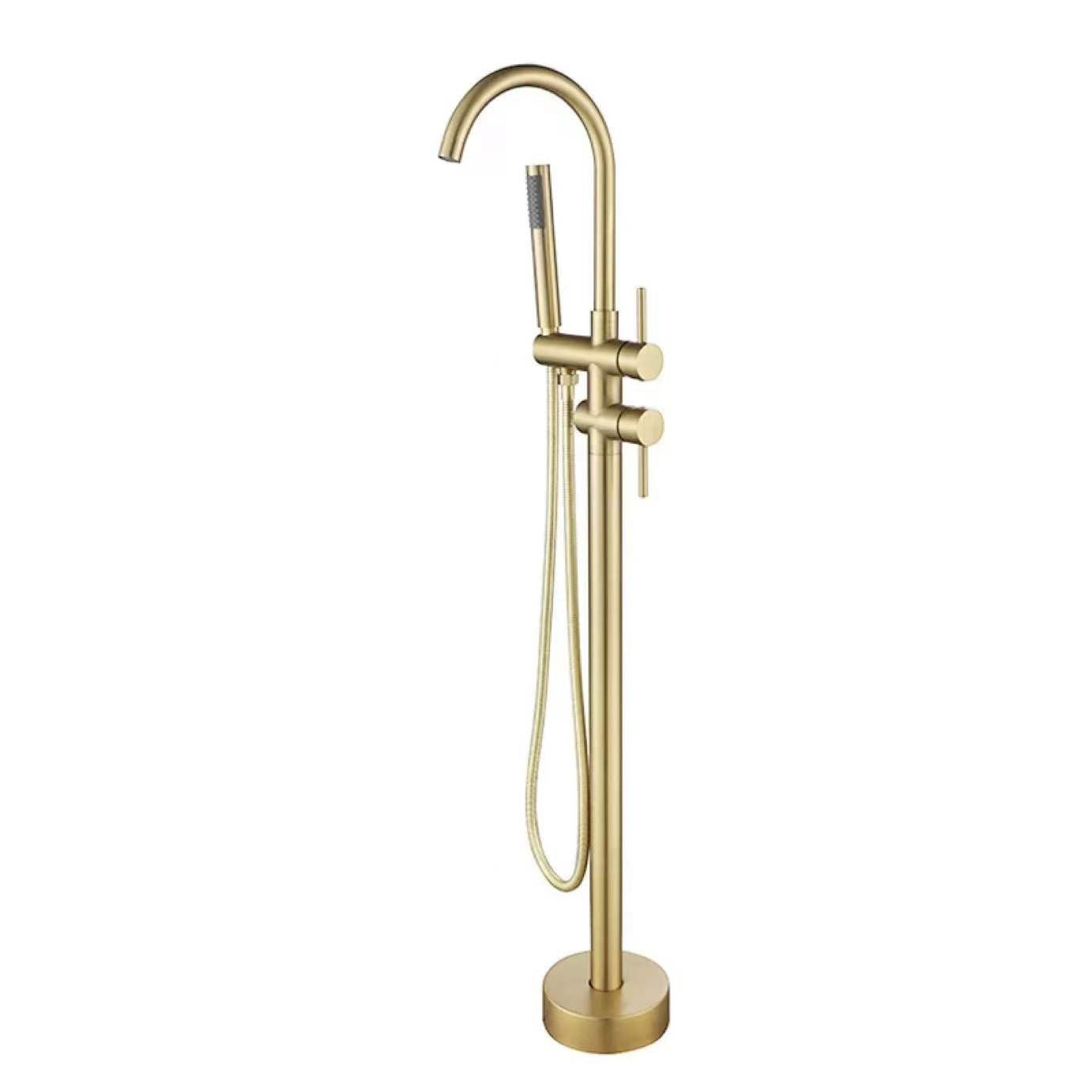 Modern Free Standing Tub Filler Faucet Copper Freestanding Tub Filler Trim
