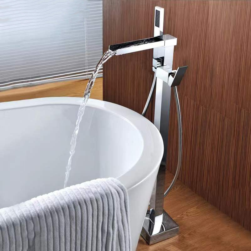 Modern Free Standing Tub Filler Faucet Copper Freestanding Tub Filler Trim