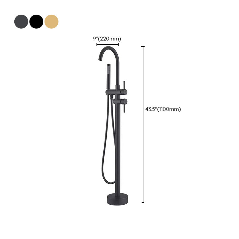 Modern Free Standing Tub Filler Faucet Copper Freestanding Tub Filler Trim