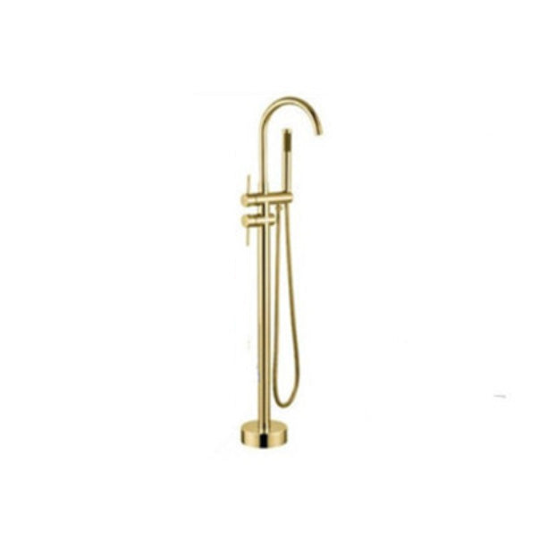 Modern Freestanding Tub Faucet Copper Floor Mounted Two Handle Freestanding Bathtub Faucet