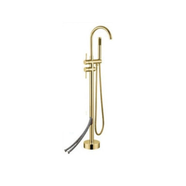 Modern Freestanding Tub Faucet Copper Floor Mounted Two Handle Freestanding Bathtub Faucet