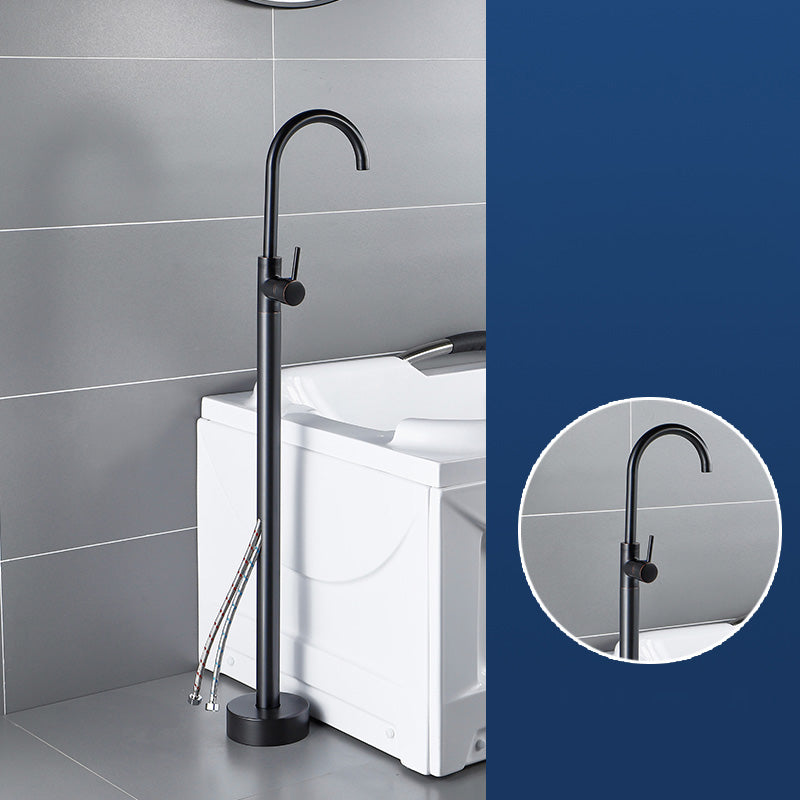 Modern Freestanding Tub Filler Trim Brass Floor Mounted Freestanding Bathtub Faucet