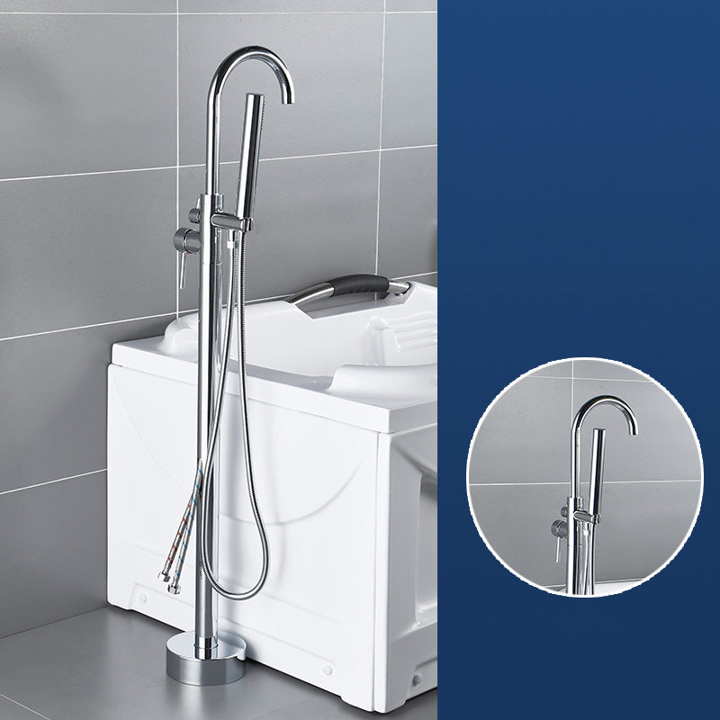 Modern Freestanding Tub Filler Trim Brass Floor Mounted Freestanding Bathtub Faucet