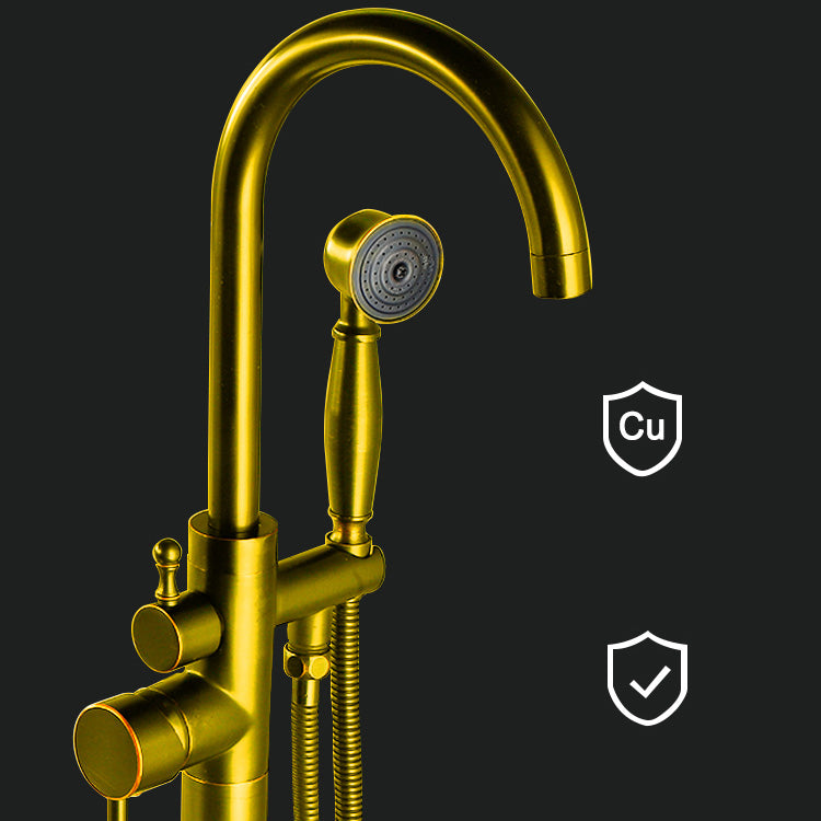 Modern Freestanding Tub Filler Trim Brass Floor Mounted Freestanding Bathtub Faucet