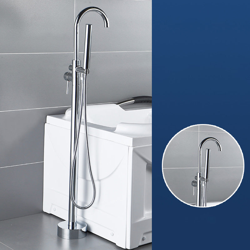 Modern Freestanding Tub Filler Trim Brass Floor Mounted Freestanding Bathtub Faucet