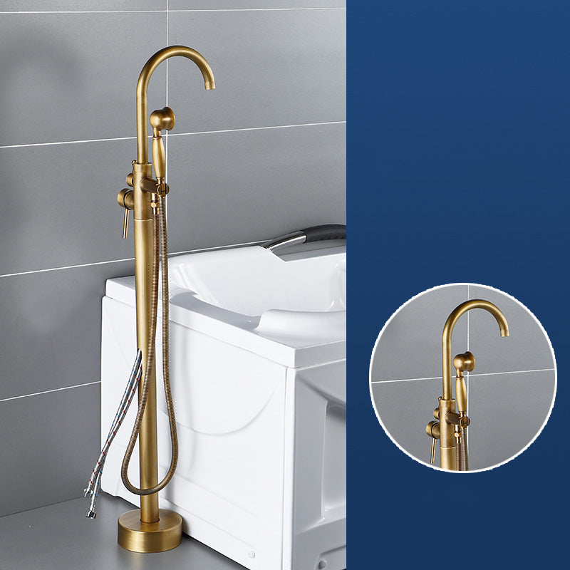 Modern Freestanding Tub Filler Trim Brass Floor Mounted Freestanding Bathtub Faucet