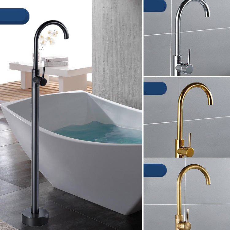 Modern Freestanding Tub Filler Trim Brass Floor Mounted Freestanding Bathtub Faucet