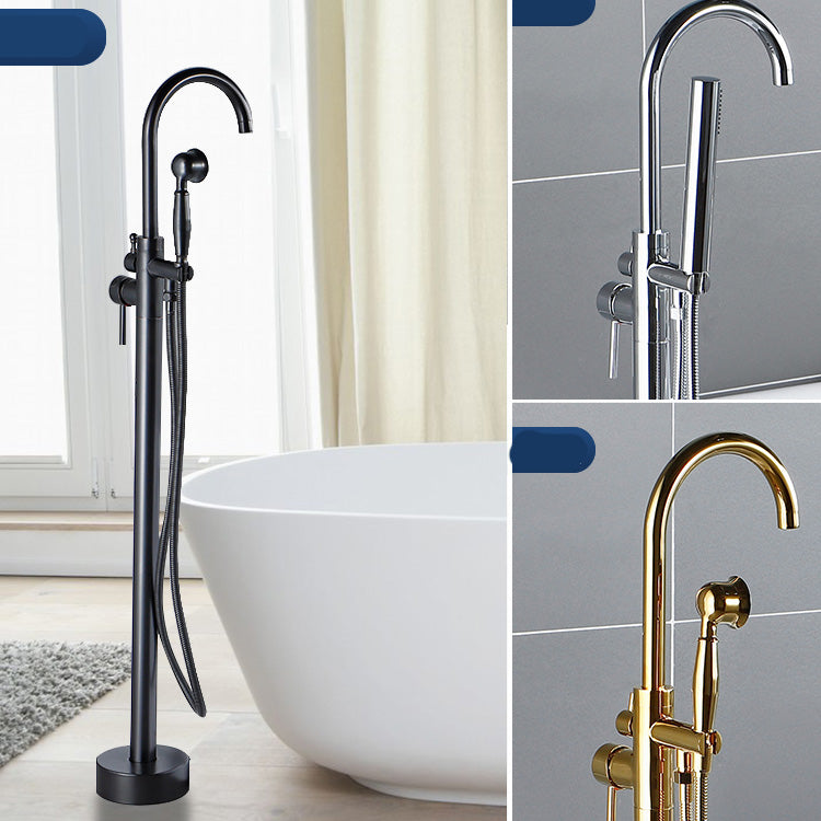 Modern Freestanding Tub Filler Trim Brass Floor Mounted Freestanding Bathtub Faucet