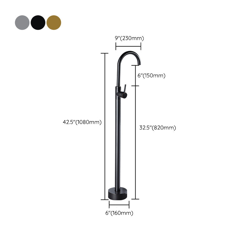 Modern Freestanding Tub Filler Trim Brass Floor Mounted Freestanding Bathtub Faucet