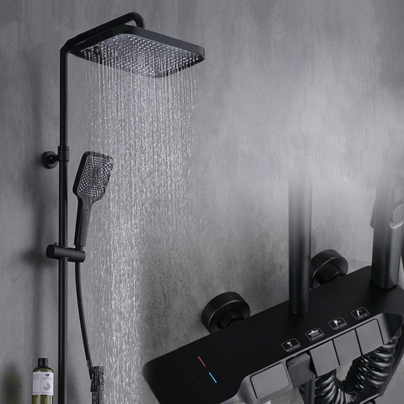 Wall Mounted Shower Metal Shower Faucet Arm Shower System with Slide Bar