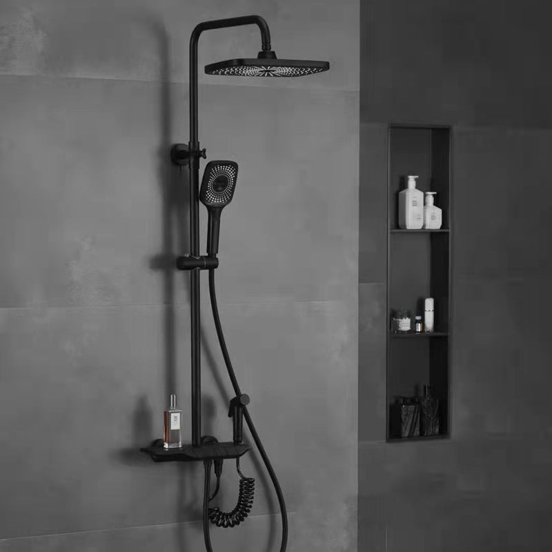 Wall Mounted Shower Metal Shower Faucet Arm Shower System with Slide Bar