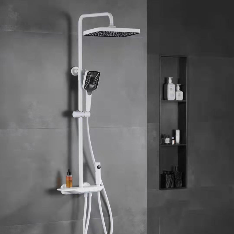 Wall Mounted Shower Metal Shower Faucet Arm Shower System with Slide Bar