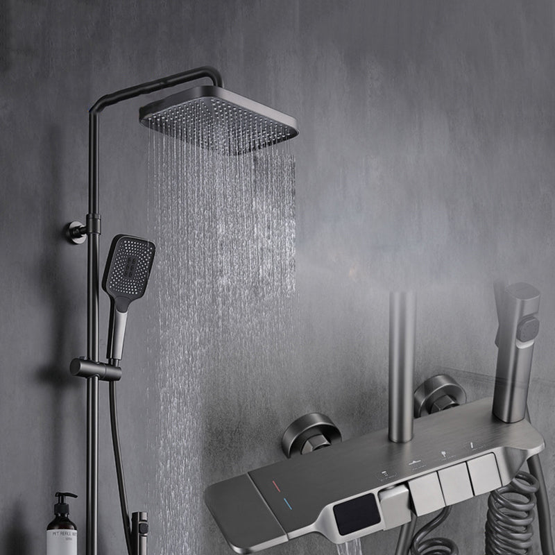 Wall Mounted Shower Metal Shower Faucet Arm Shower System with Slide Bar