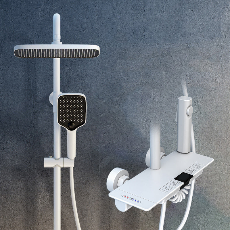 Wall Mounted Shower Arm Shower Faucet Adjustable Metal Shower System with Slide Bar